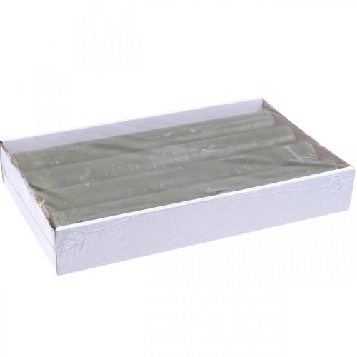 Product Solid coloured candles olive green taper candles 34×240mm 4 pcs