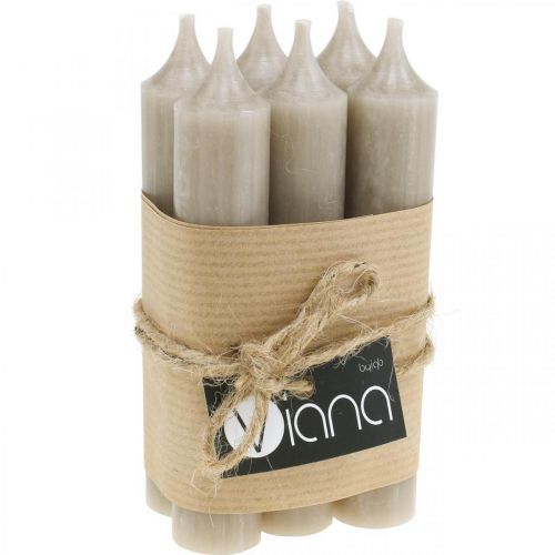 Product Short Taper Candles Brown Autumn Decoration Ø21/110mm 6 Pcs