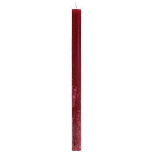 Floristik24 Rod candle 21mm x 300mm dark red colored 12pcs