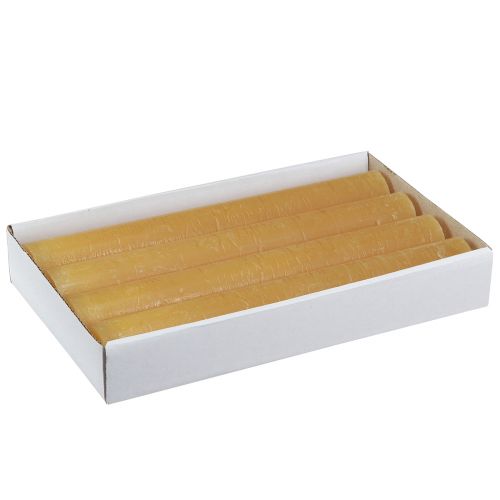 Floristik24 Taper candles colored candles honey 34x240mm 4 pcs