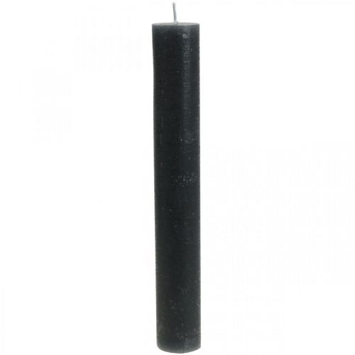 Floristik24 Candles solid colored anthracite candles 34×240mm 4pcs