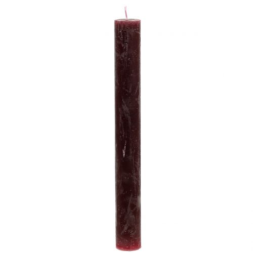 Floristik24 Taper Candles Solid Colored Burgundy 34mm x 300mm 4 Pcs