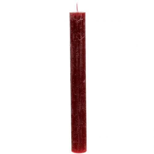 Floristik24 Candles solid colored dark red 34mm x 300mm 4pcs