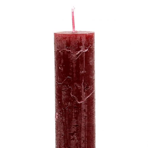 Floristik24 Candles solid colored dark red 34mm x 300mm 4pcs