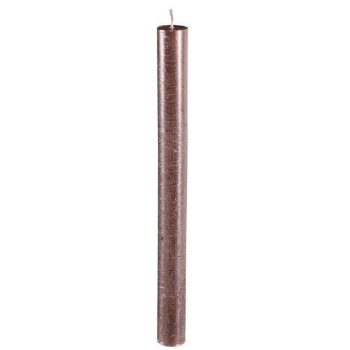 Taper Candles Solid Colored Copper Metallic 21×240mm 12 Pcs