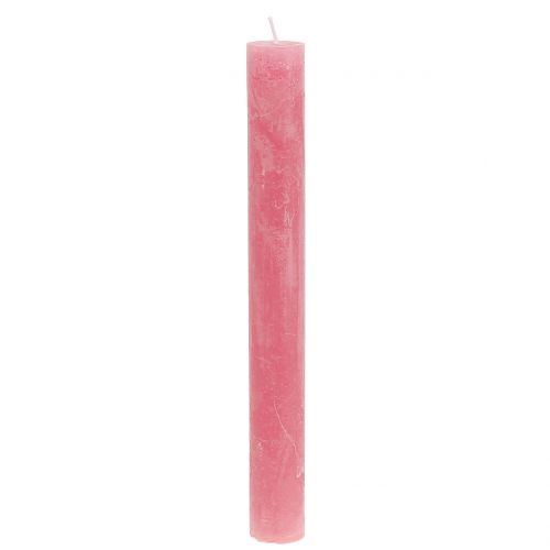 Candles colored through pink 34mm x 300mm 4pcs