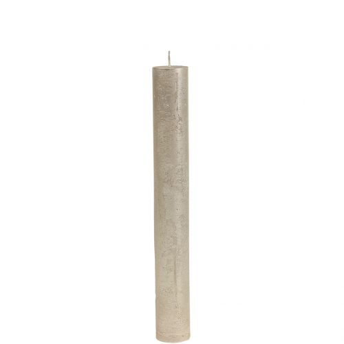 Candles solid colored champagne 34mm x 240mm 4pcs