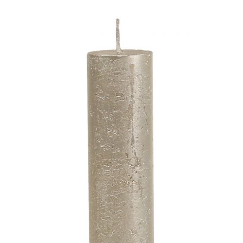 Floristik24 Taper candles colored champagne 34mm x 240mm 4 pcs