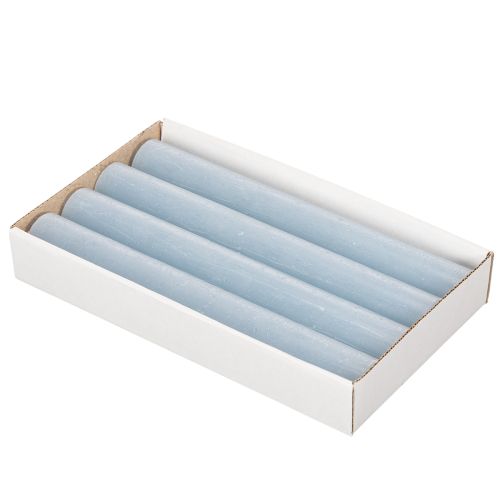 Set of 4 Blue Wax Taper Candles 34x240mm for Indoor Decoration | Floristik24.co.uk