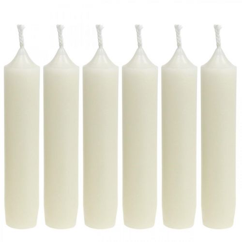 Floristik24 Rod candles short Candles cream for arrangements Ø22/110mm 6pcs