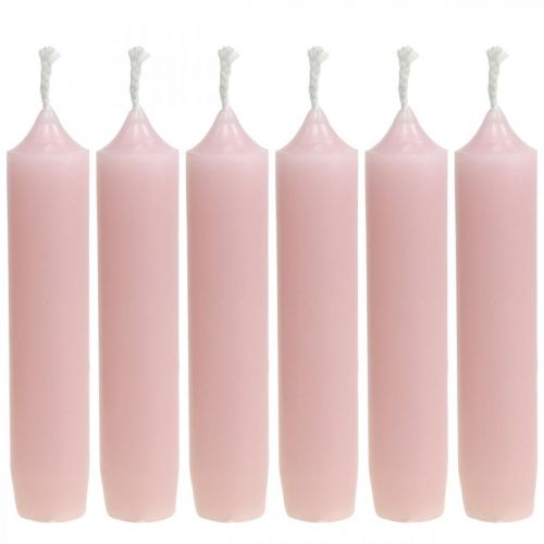 Floristik24 Pink candles short stick candles Ø22/110mm 6pcs