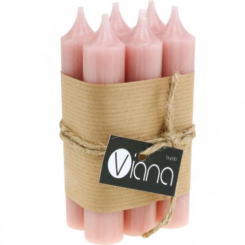 Floristik24 Taper candles short candles pink for decoration loop Ø21/110mm 6 pcs