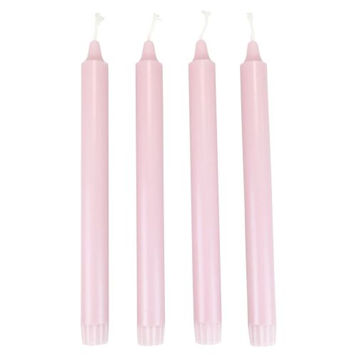Floristik24 PURE Taper Candles Antique Pink Wenzel Candles Pink 250/23mm 4pcs