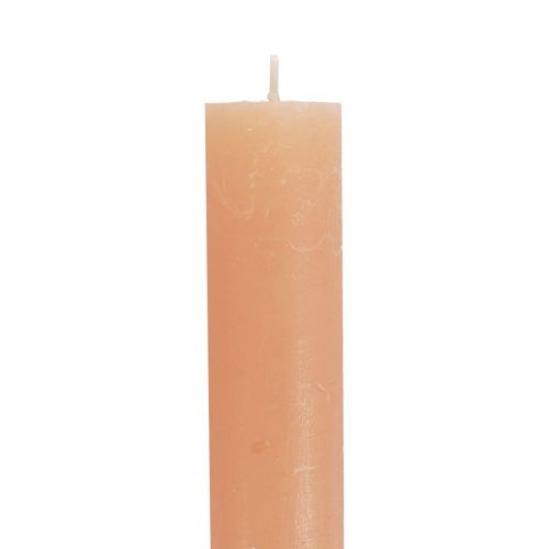 Product Taper candles solid-colored Peach candles orange 34×300mm 4pcs