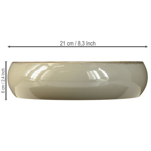 Product Candle holder 4 candles bowl metal grey gold 22.5cm
