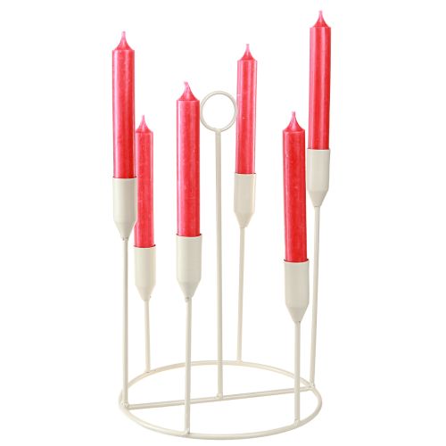Product Taper candle holder 6 candles candle holder grey Ø20cm H31cm