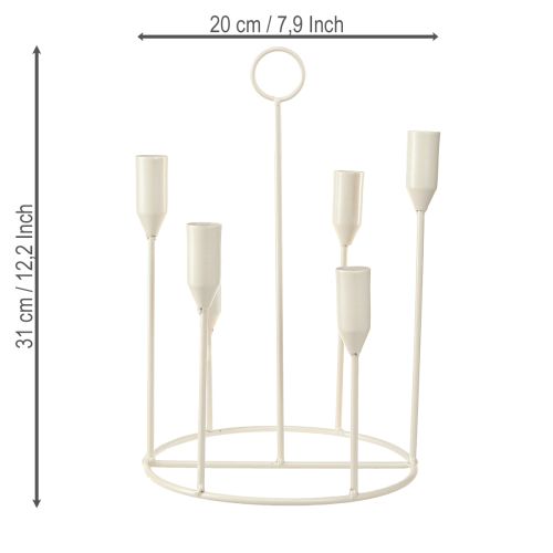 Product Taper candle holder 6 candles candle holder grey Ø20cm H31cm