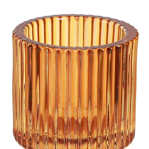 Product Stick Candle Holder Glass Orange Tealight Holder H8cm 4 Pcs