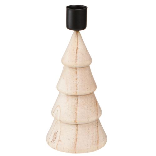 Stick candle holder wooden decoration Christmas tree natural H16cm 2 pcs