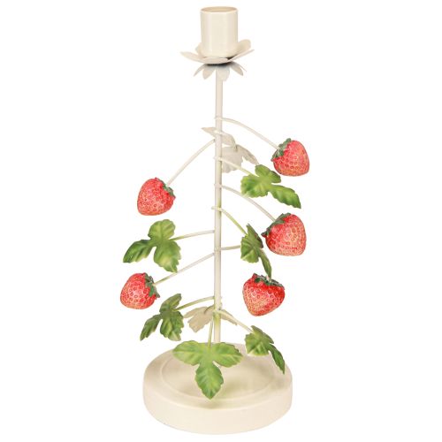 Floristik24 Candle holder metal strawberry decoration cream round H26cm