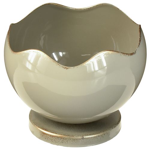 Taper candle holder metal candle holder grey gold H9.5cm