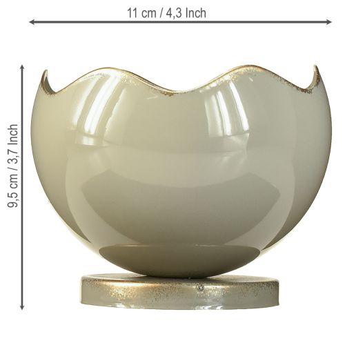 Product Taper candle holder metal candle holder grey gold H9.5cm