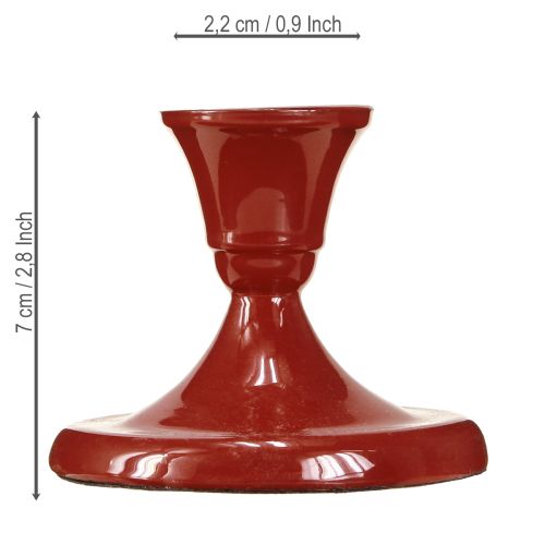 Product Metal candle holder red Ø8.5cm H7cm