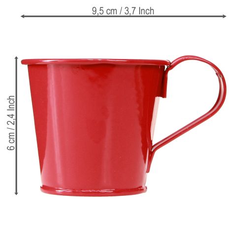 Product Metal candle holder cup red H6cm 6pcs