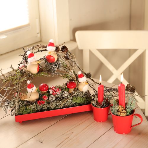 Product Metal candle holder cup red H6cm 6pcs