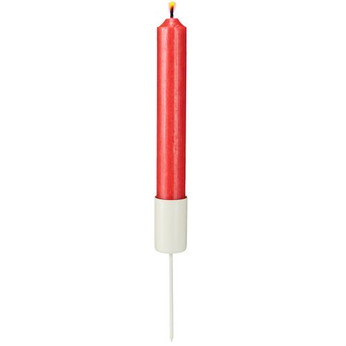 Floristik24 Metal candle holder on stick, beige, H11cm, 4 pieces