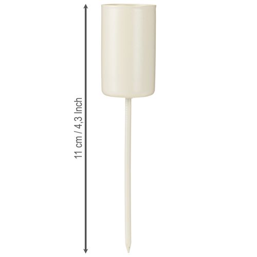 Product Metal candle holder on stick, beige, H11cm, 4 pieces