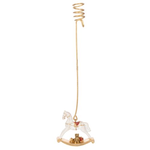 Gold Christmas Tree Candle Holders with Rocking Horse Design, 20cm, Set of 3 buy online | Floristik24.co.uk