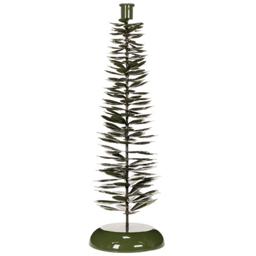 Candle Holder in Green Metal