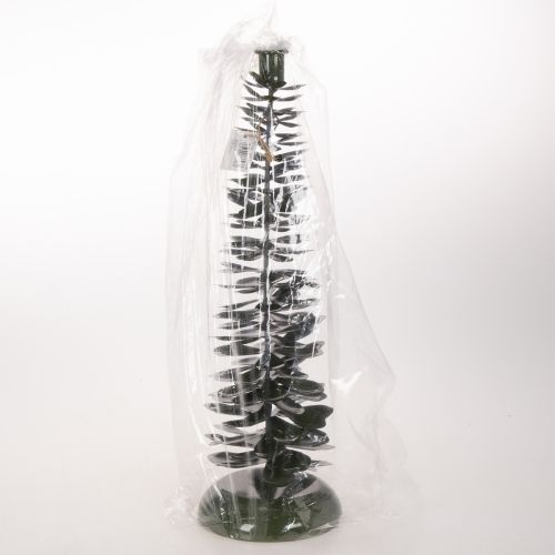 Candle Holder in Green Metal