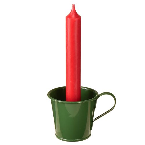 Taper candle holder cup candle holder dark green H6cm 6pcs
