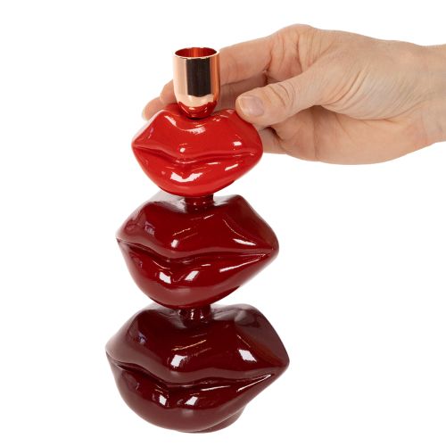 Glossy Lip Candle Holder, Modern Design, 21cm | Floristik24.co.uk
