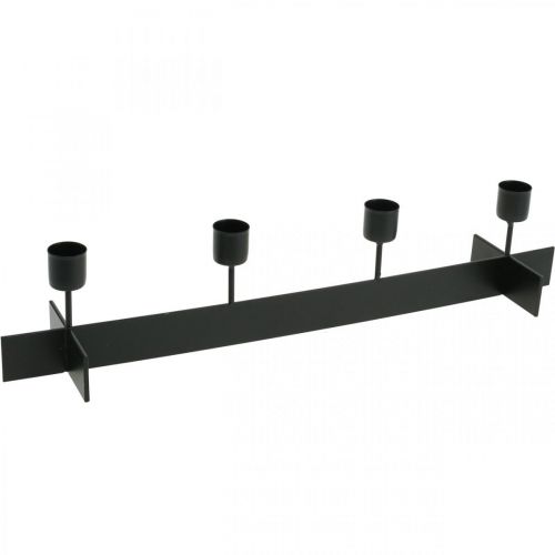 Floristik24 Candlestick black, candlestick advent wreath 40cm H8cm