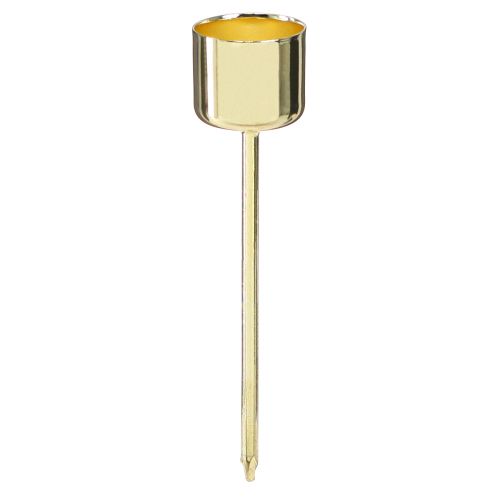 Floristik24 Stick candle holder gold Ø22mm H10.5cm 12 pcs
