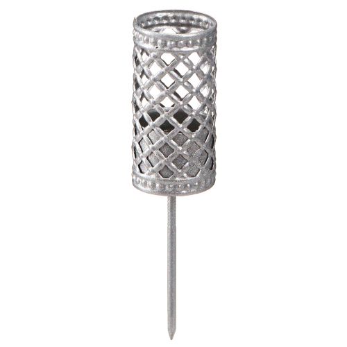 Stick candle holder silver grey Ø24mm H10cm 4 pcs