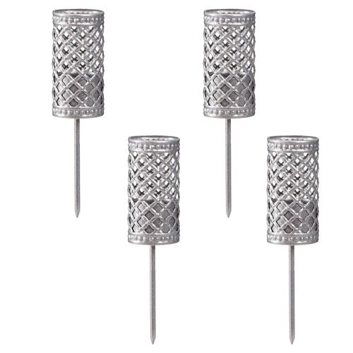 Product Stick candle holder silver grey Ø24mm H10cm 4 pcs