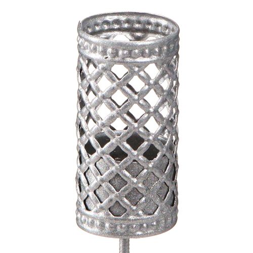 Product Stick candle holder silver grey Ø24mm H10cm 4 pcs