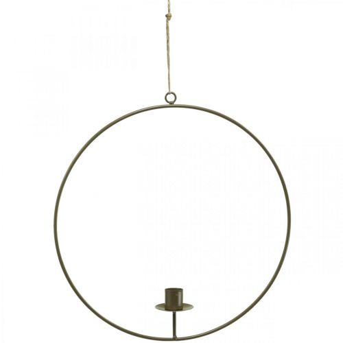 Floristik24 Decorative ring for hanging Candle Holder Loop Brown Ø30cm