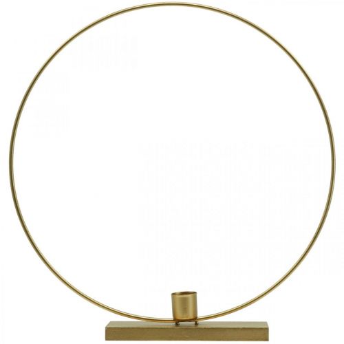 Floristik24 Decorative ring metal candle holder Deco Loop Golden Ø30cm