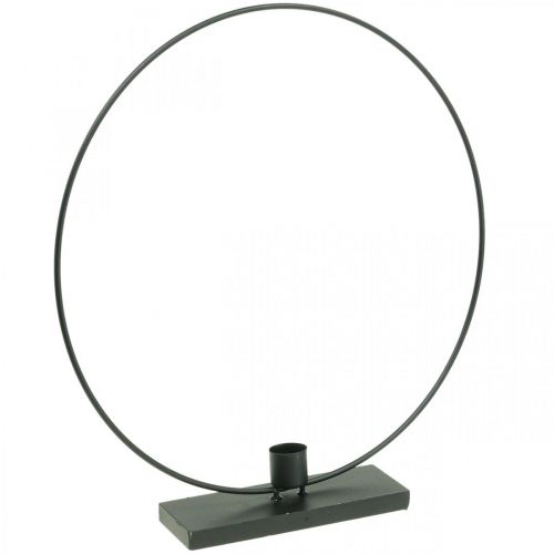 Product Decorative ring metal candlestick deco loop black Ø30cm