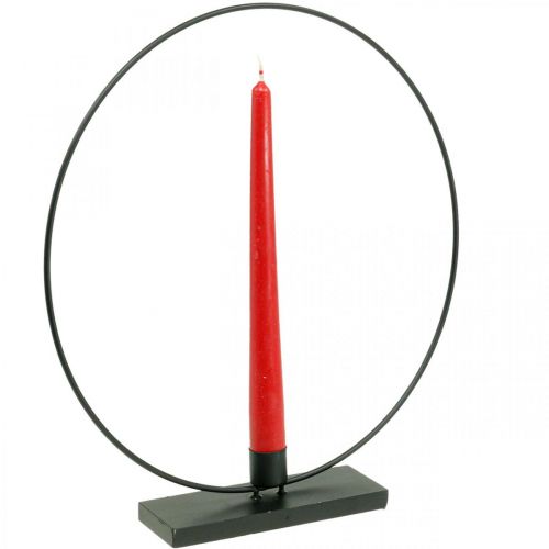 Product Decorative ring metal candlestick deco loop black Ø30cm