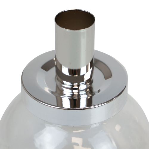 Product Stick candle holder candlestick glass metal silver Ø10.5cm 4pcs