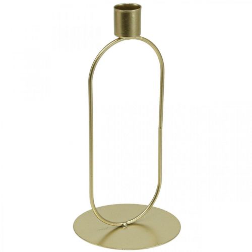 Floristik24 Candlestick Oval Candlestick Gold Ø10cm H21cm