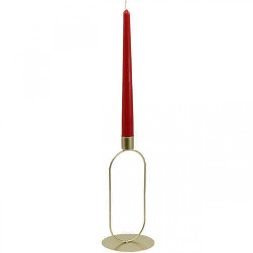 Floristik24 Candlestick Oval Candlestick Gold Ø10cm H21cm