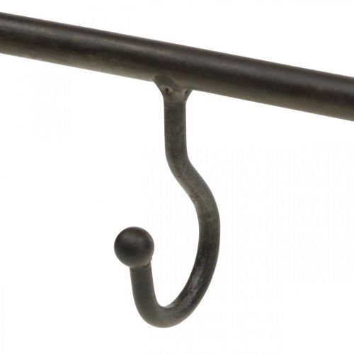 Floristik24 Rod with 7 hooks metal antique look hook rail 50×H55cm