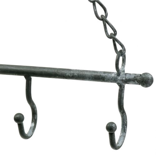 Floristik24 Hook rail for hanging gray 50cm H55cm